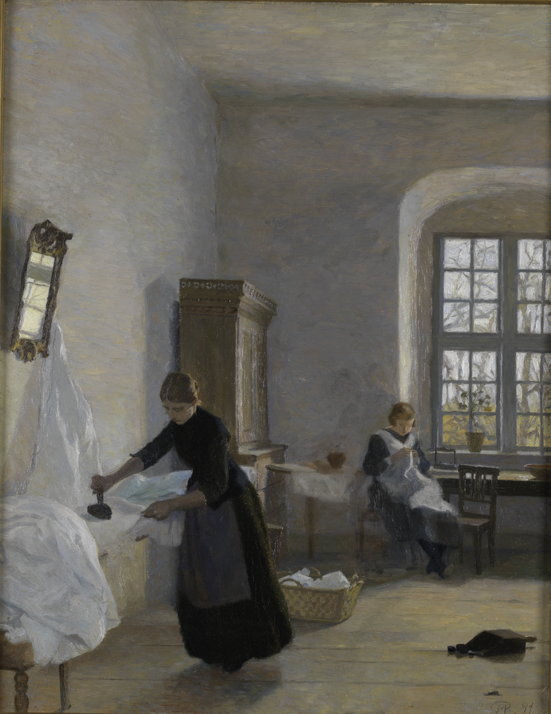 Christian Mourier-Petersen (Danish, 1858–1945) Ironing Room in an Old Country Mansion, 1891-png